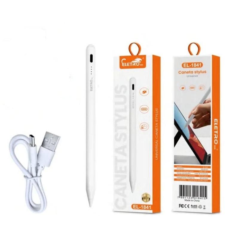 Caneta Universal Styllus EL-1841 Branco - Eletromex - Caneta Touch